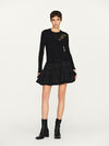INTO THE EAST 25 Autumn/Winter Layered Short Skirt ITE-E1DGAW071BL21SK-HEI Black (E1DGAW070WT21SK)